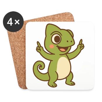Happy Chameleon Baby - Coasters (set of 4) - white - Front