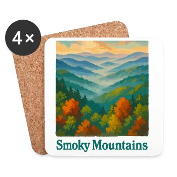 Smoky Mountains Art - Untersetzer (4er-Set) - Weiß - Vorne