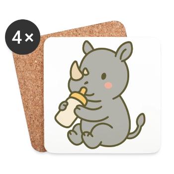 Biberon Rhino Baby - Dessous de verre (lot de 4) - blanc - Devant