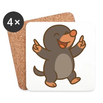 Dancing Mole - Coasters (set of 4) - white - Front