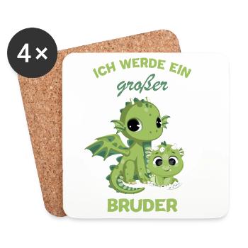 Nachwuchs Verkünden | Ich Werde Großer Bruder 2027 - Untersetzer (4er-Set) - Weiß - Vorne