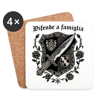 Difende a famiglia - Dessous de verre (lot de 4) - blanc - Devant