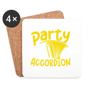 Start the party the accordion player is here - Untersetzer (4er-Set) - Weiß - Vorne