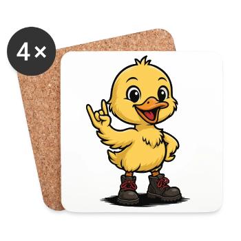 Rocking baby duck with boots - Coasters (set of 4) - white - Front