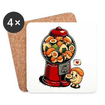 Gumball - Sushis aux boules de gomme - Dessous de verre (lot de 4) - blanc - Devant