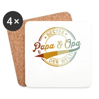 Bester Papa & Opa der Welt - Grandpa Father's Day - Untersetzer (4er-Set) - Weiß - Vorne