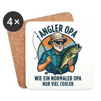 Angler Grandpa - Funny Angler Grandpa Design - Coasters (set of 4) - white - Front