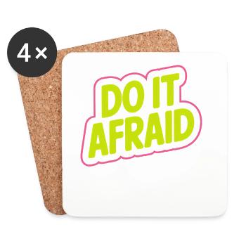 Do It Afraid Courage Development Motivation - Coasters (set of 4) - white - Front