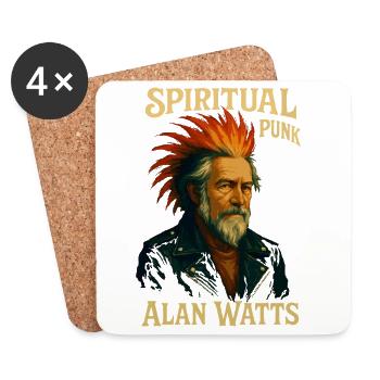 Spiritueller Punk Alan Watts Hemd - Untersetzer (4er-Set) - Weiß - Vorne