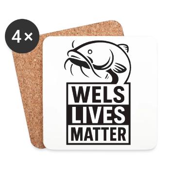 Wels - Les vies de Wels comptent - Dessous de verre (lot de 4) - blanc - Devant