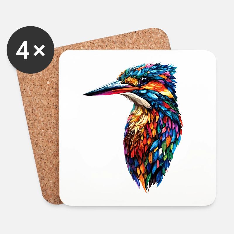 Kingfisher Eisvogel Vogel Süße Eisvögel Kingfisher - Untersetzer (4er-Set) - Weiß