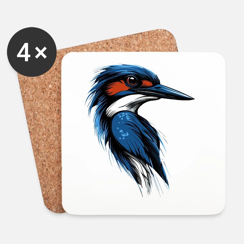 Kingfisher Eisvogel Vogel Süße Eisvögel Kingfisher - Untersetzer (4er-Set) - Weiß