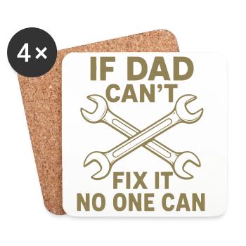 papa papa papa dictons bricoleur bricoleur - Dessous de verre (lot de 4) - blanc - Devant