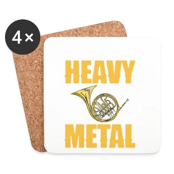 Waldhorn: - Das Ist meine Art von Heavy Metal - Untersetzer (4er-Set) - Weiß - Vorne