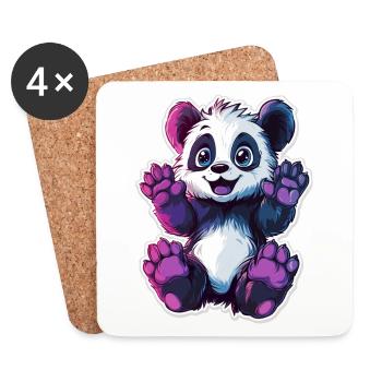 Cute Panda Bear - Coasters (set of 4) - white - Front