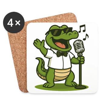 Karaoke Gator - Coasters (set of 4) - white - Front