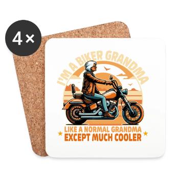 Grandma Biker Ride Novelty Design - Coasters (set of 4) - white - Front