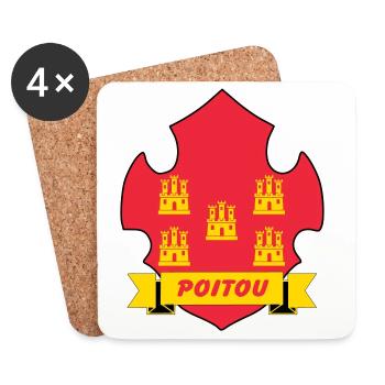 Poitou - Dessous de verre (lot de 4) - blanc - Devant