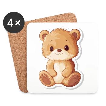 Cute Bear – Gift Idea for Forest & Animal Fans - Coasters (set of 4) - white - Front