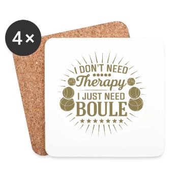 Ich brauche keine Therapie nur Boule spielen - Untersetzer (4er-Set) - Weiß - Vorne