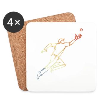 Croquis de cricket Look vintage - Dessous de verre (lot de 4) - blanc - Devant