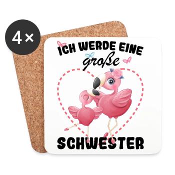 Nachwuchs Verkünden Ich Werde Große Schwester 2027 - Untersetzer (4er-Set) - Weiß - Vorne