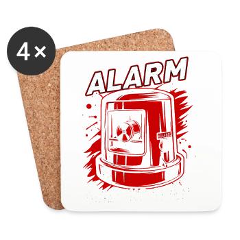 Sirene – Alarm - Untersetzer (4er-Set) - Weiß - Vorne