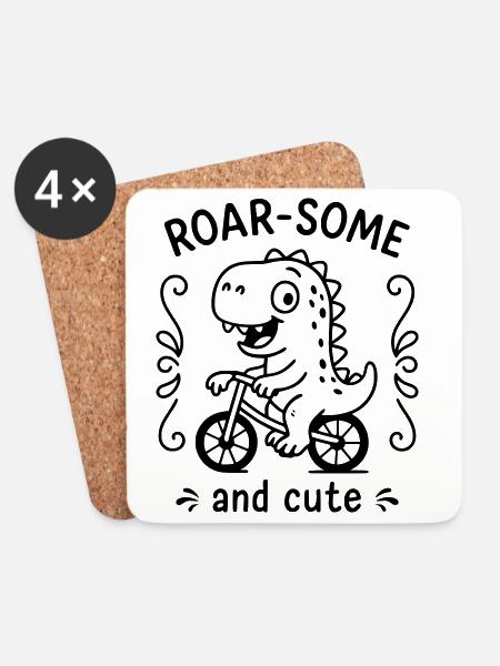 Roarsome - Untersetzer (4er-Set) - Weiß