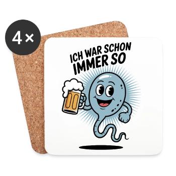 Trinkwitz Motiv für Biertrinker und Partypeople - Untersetzer (4er-Set) - Weiß - Vorne