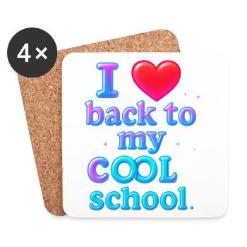 Neon Retro Zurück zur Schule Design - Untersetzer (4er-Set) - Weiß - Vorne