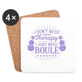 Ich brauche keine Therapie nur Boule spielen - Untersetzer (4er-Set) - Weiß - Vorne