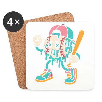 Sweet Treat Tee – Cute Baseball Shirt for Girls - Coasters (set of 4) - white - Front