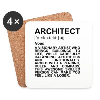 Architect Meaning - Coasters (set of 4) - white - Front