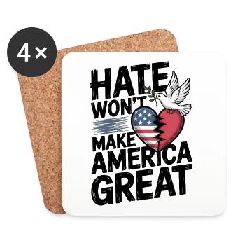 Hate Wont Make America Great - Coasters (set of 4) - white - Front