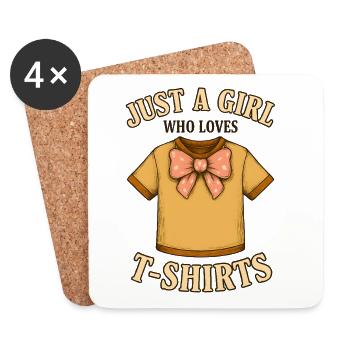 Just A Girl Who Loves T-Shirts - Untersetzer (4er-Set) - Weiß - Vorne