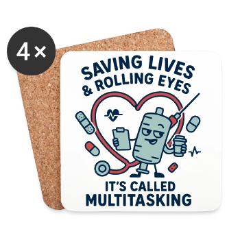 Multitasking Rescue Heart Design - Coasters (set of 4) - white - Front