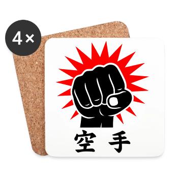 Karate Faust / Fist - Untersetzer (4er-Set) - Weiß - Vorne