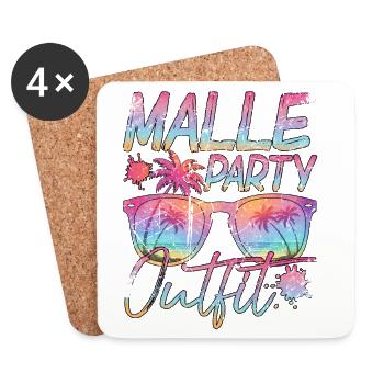Malle Party Outfit Lunettes de soleil - Dessous de verre (lot de 4) - blanc - Devant