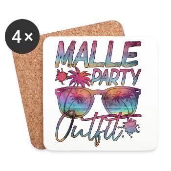 Malle Party Outift Sunglasses Design - Coasters (set of 4) - white - Front