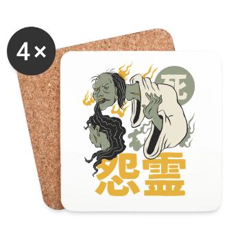 Japanese Demon - Coasters (set of 4) - white - Front