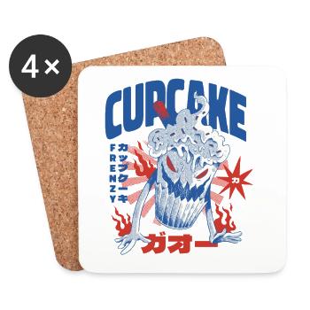 Cupcake Japonais  - Dessous de verre (lot de 4) - blanc - Devant