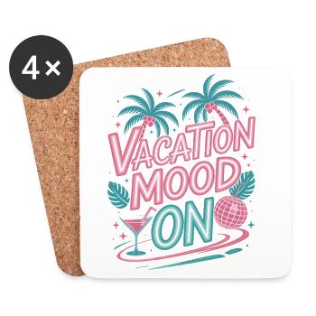 Vacation Mood On Summer Festival Travel Club Vacation - Coasters (set of 4) - white - Front