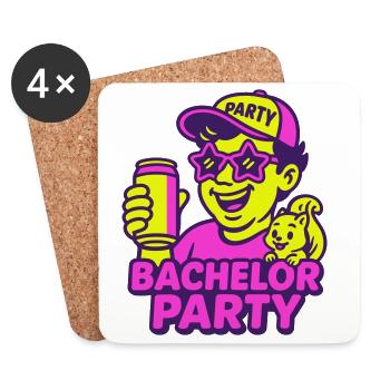 Bachelor Party - Coasters (set of 4) - white - Front