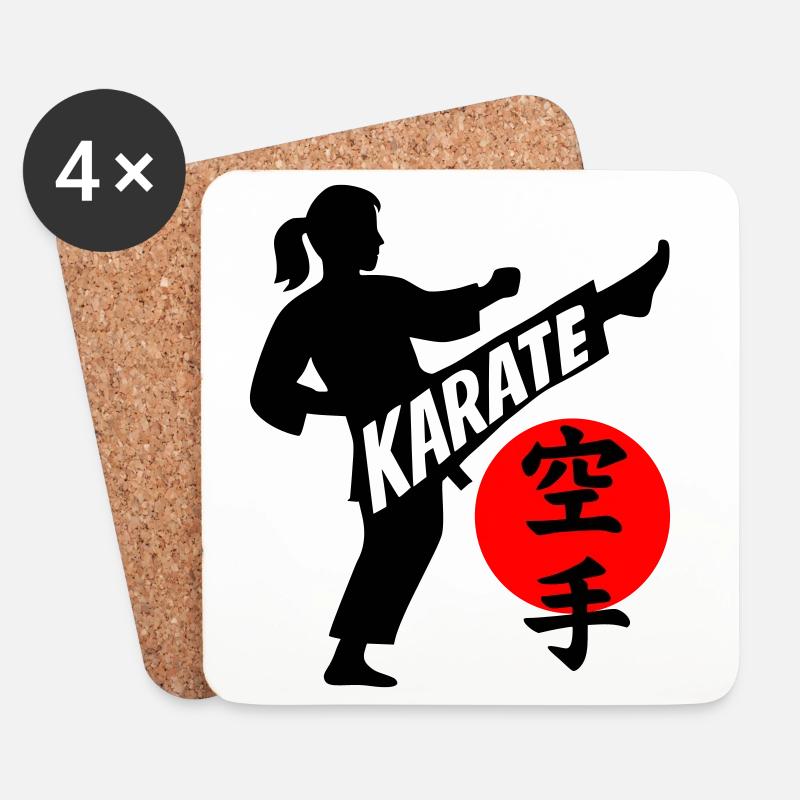 Karate - Untersetzer (4er-Set) - Weiß