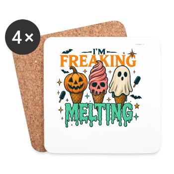 Halloween Eiscreme Grusel Design - Untersetzer (4er-Set) - Weiß - Vorne