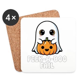 PEEK-A-BOO FAIL - GHOST HALLOWEEN - Untersetzer (4er-Set) - Weiß - Vorne