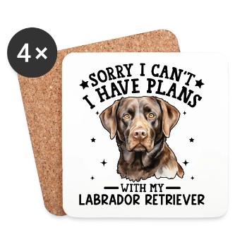 Loyal Labrador Pet Portrait - Coasters (set of 4) - white - Front