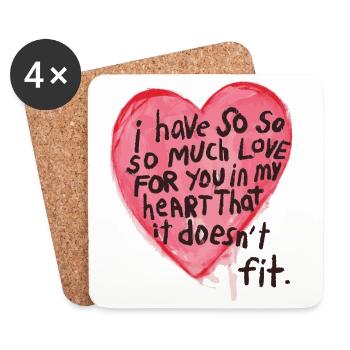 Love Shirt, Gift for Girlfriend, Boyfriend, Partner - Coasters (set of 4) - white - Front