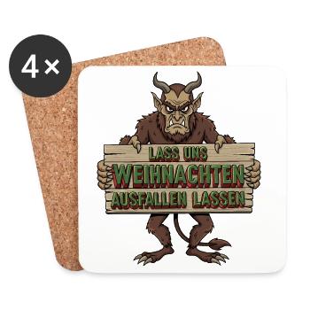 Lass uns Weihnachten ausfallen lassen - Untersetzer (4er-Set) - Weiß - Vorne