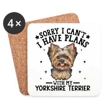 Adorable Yorkie Portrait for Pet Lovers - Coasters (set of 4) - white - Front